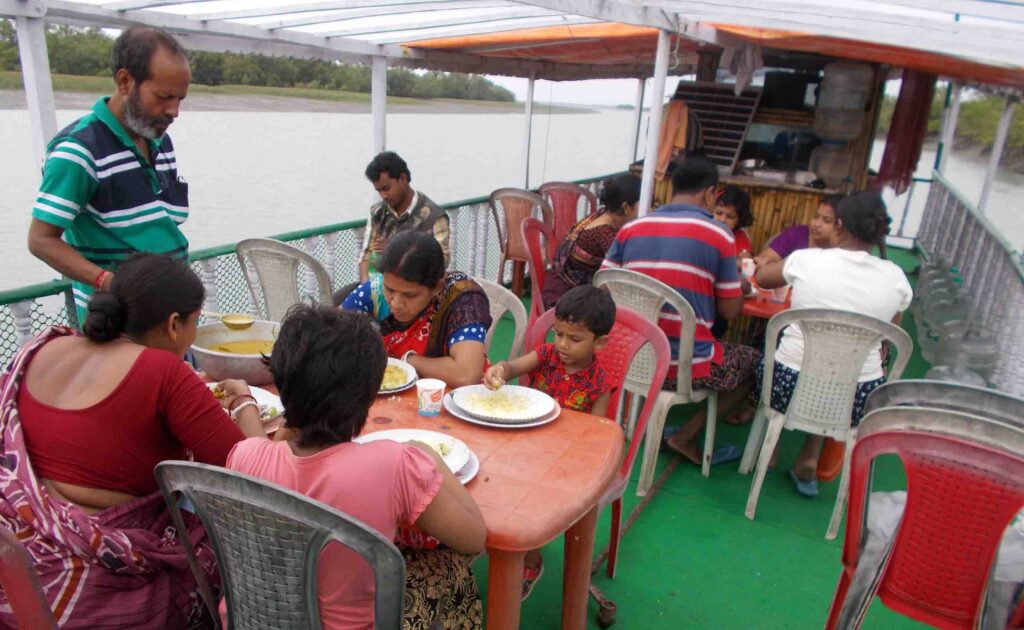 Tourists taking food while travelling